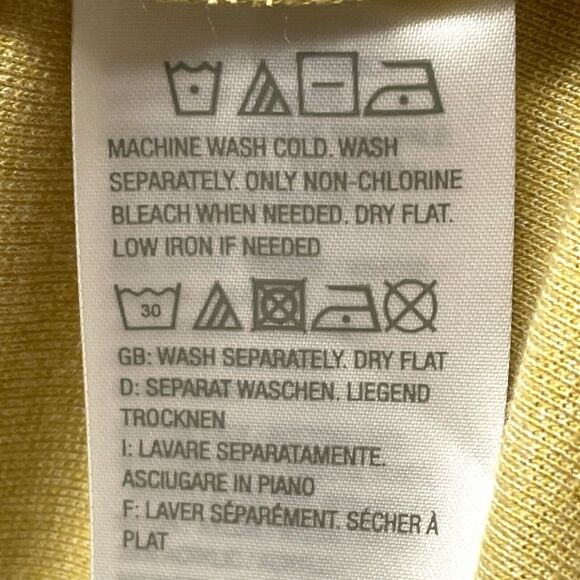 LOGO Cardigan Mustard Yellow With Ruffle Hem & Pockets Long Sleeves - Picture 10 of 10